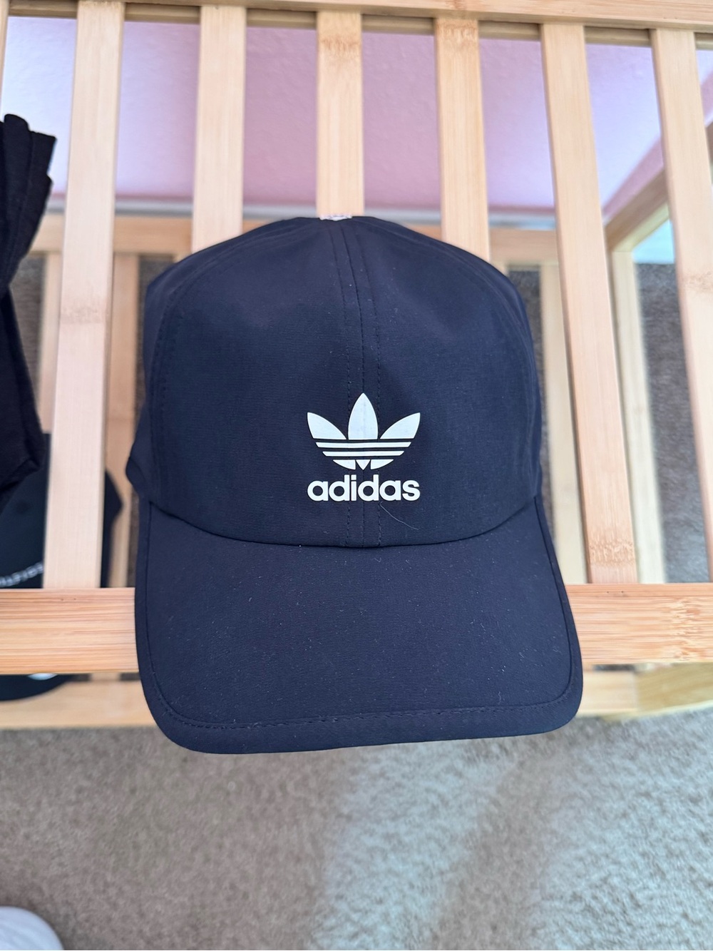 adidas Black Cap with White Trefoil Logo